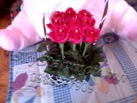 Giỏ hoa hồng giấy (9 bông)